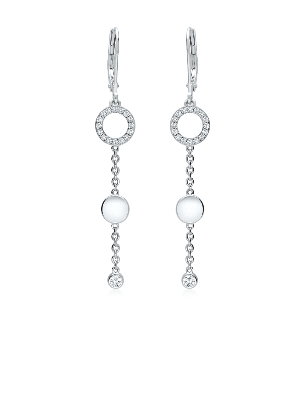 Ohrringe 925/- Silber, Zirkonia weiß