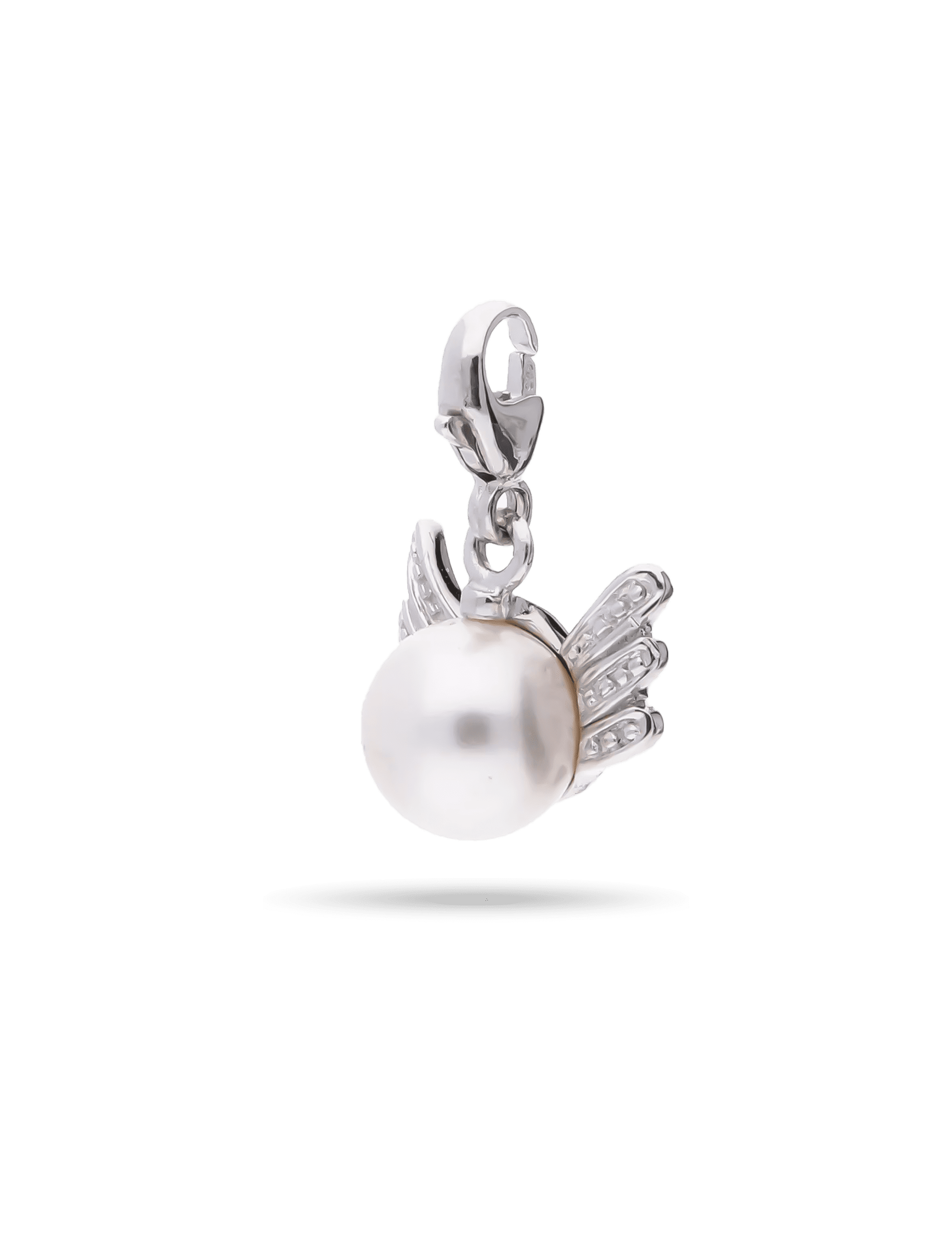 Charm Anhänger 925/- Silber rhodiniert mit Perle 8mm