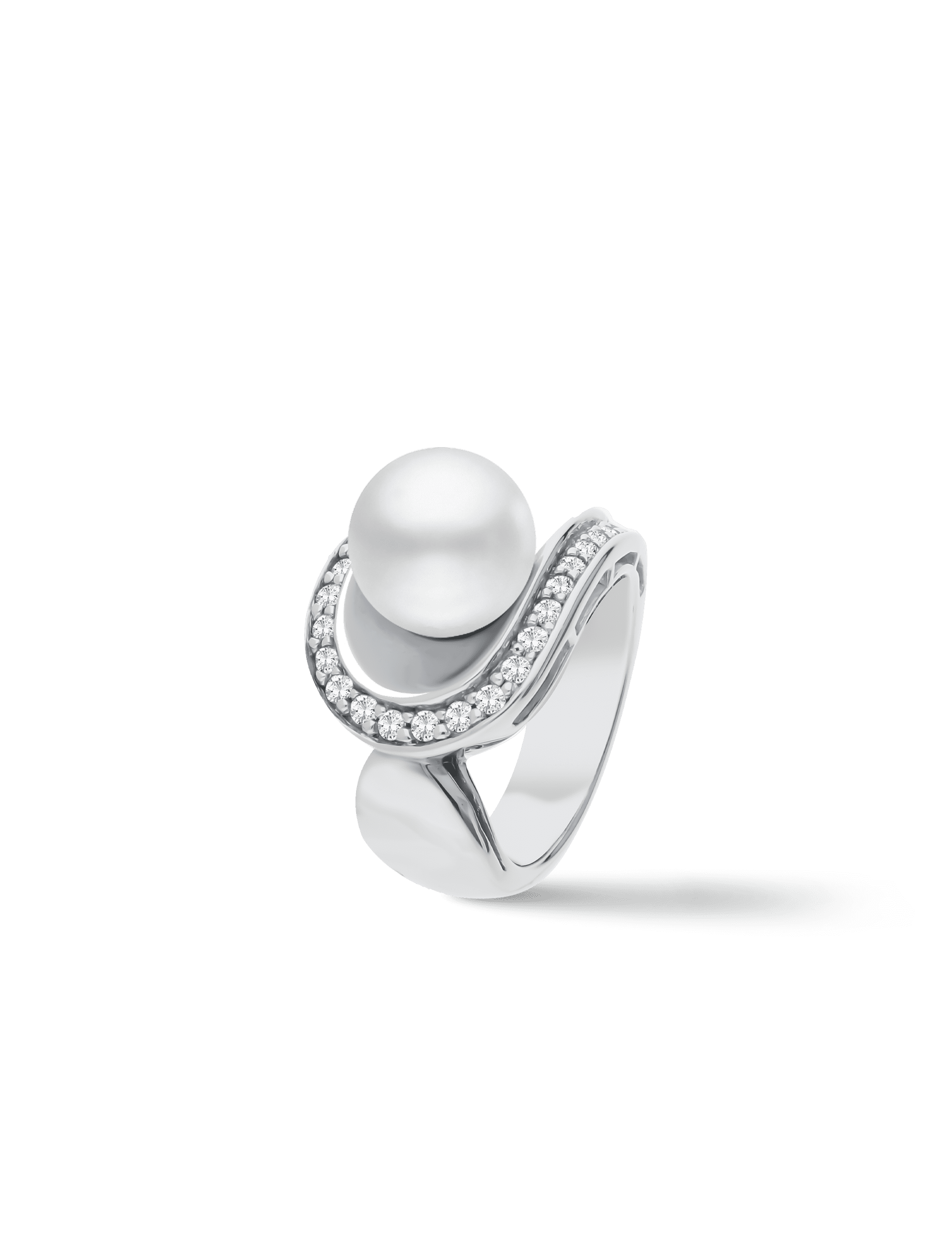 Ring, 925/- Silber rhodiniert mit Perle 10mm
