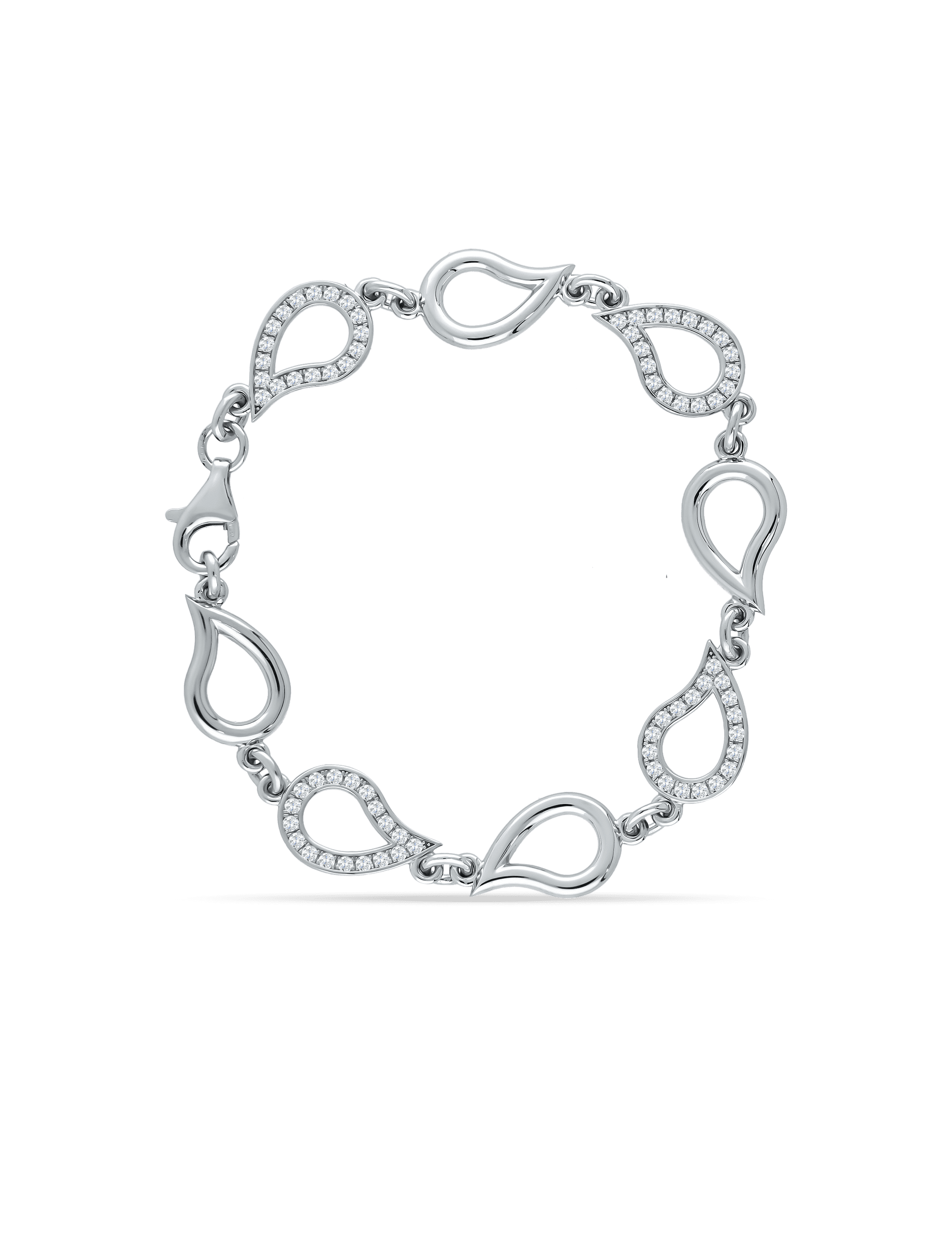Modern Armband, 925/- Silber rhodiniert mit Zirkonia