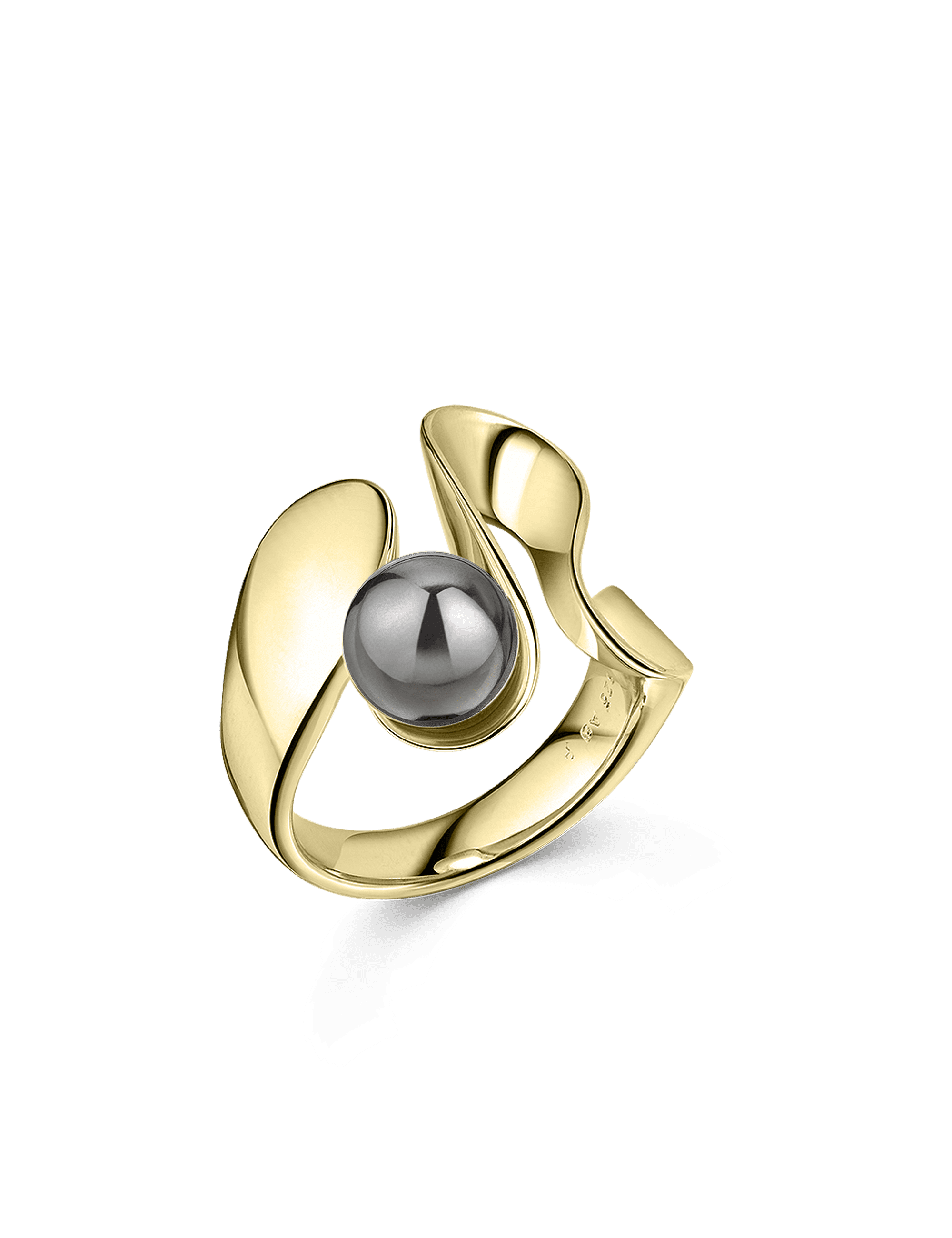 Ring, 925/- Silber goldplattiert mit Perlen