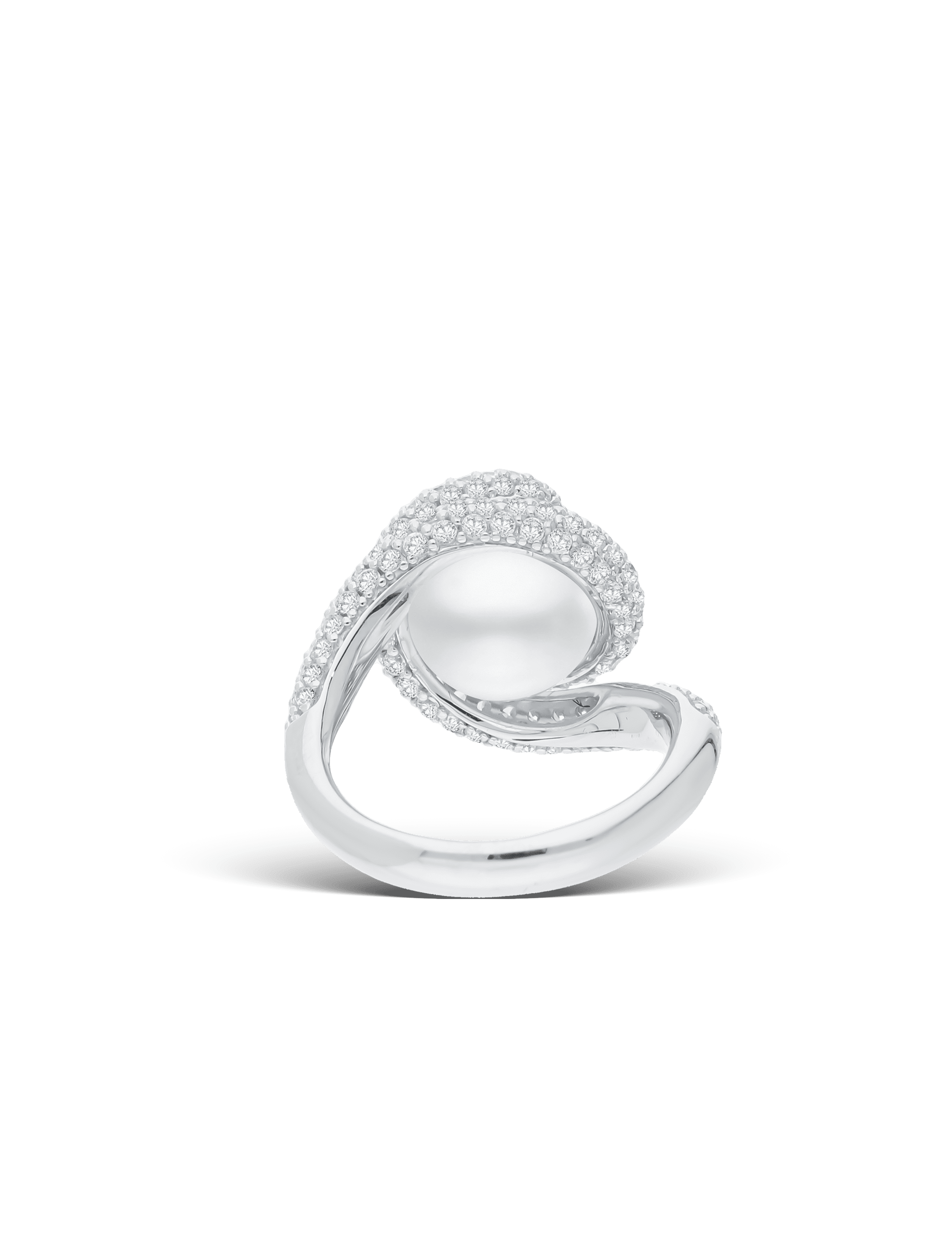 Ring, 925/- Silber rhodiniert mit Perle 10mm