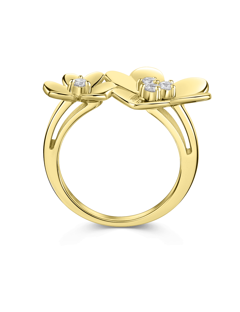 Ring "Blume" 925/- Silber goldplattiert