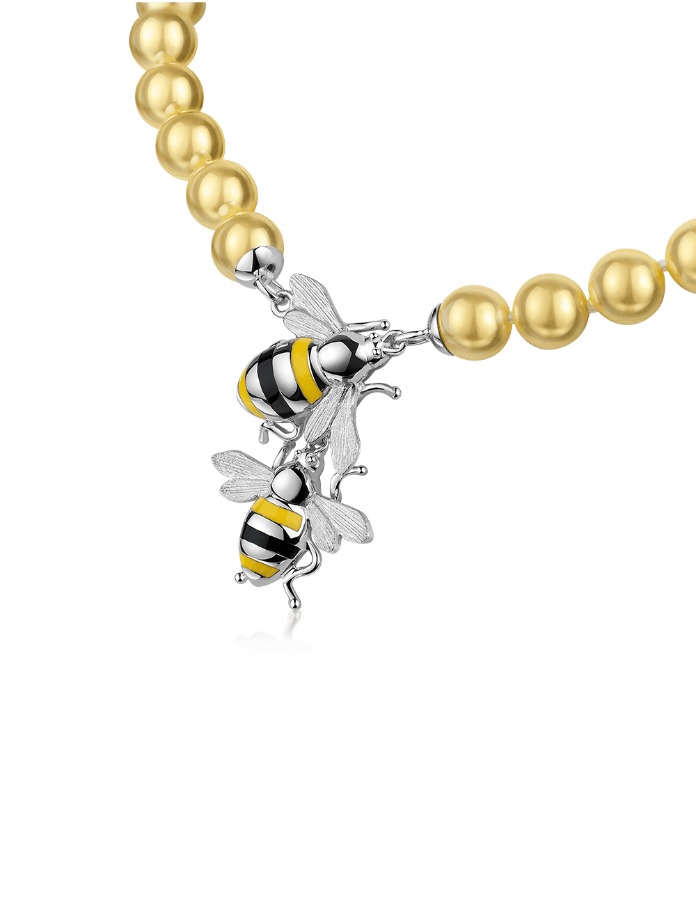 Perlencollier "Biene" mit Magnetverschluß 45cm