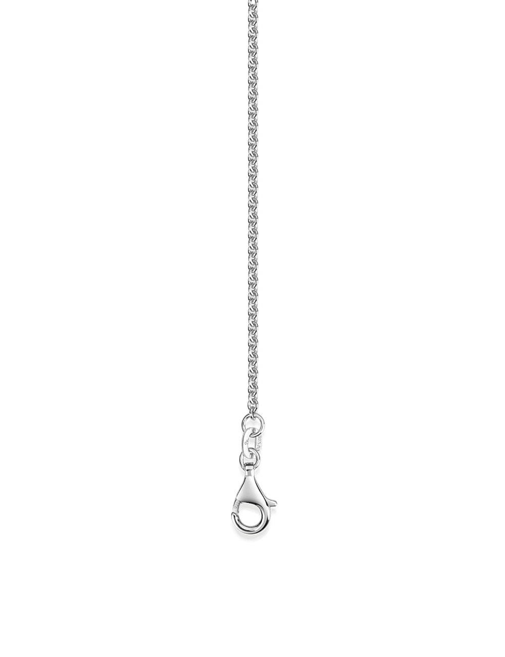 Ankerkette 925/- Silber rhodiniert mit Karabiner 42cm