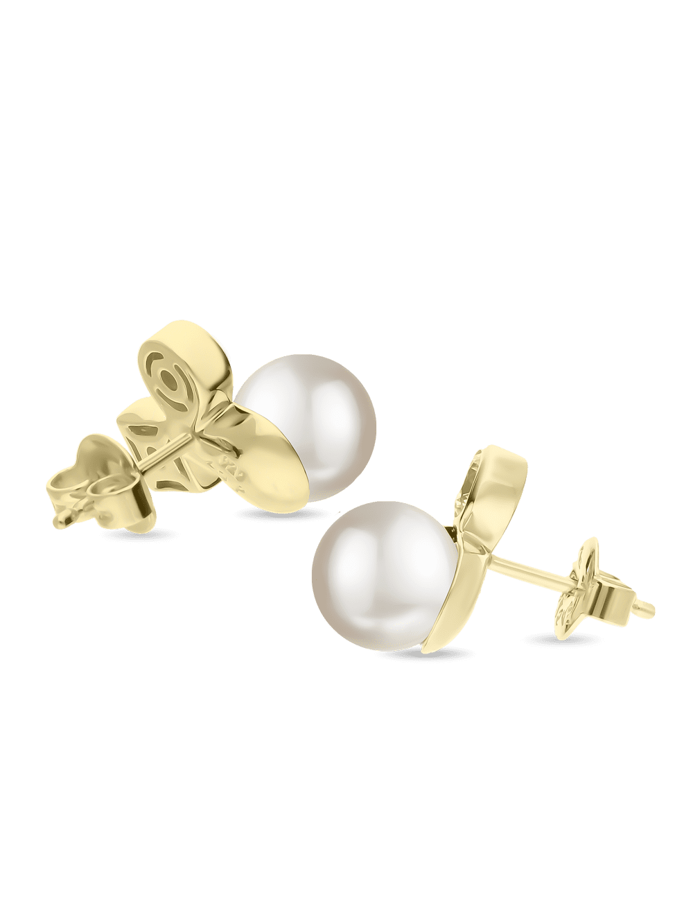 Ohrstecker 925/- Silber goldplattiert mit Perle 8mm