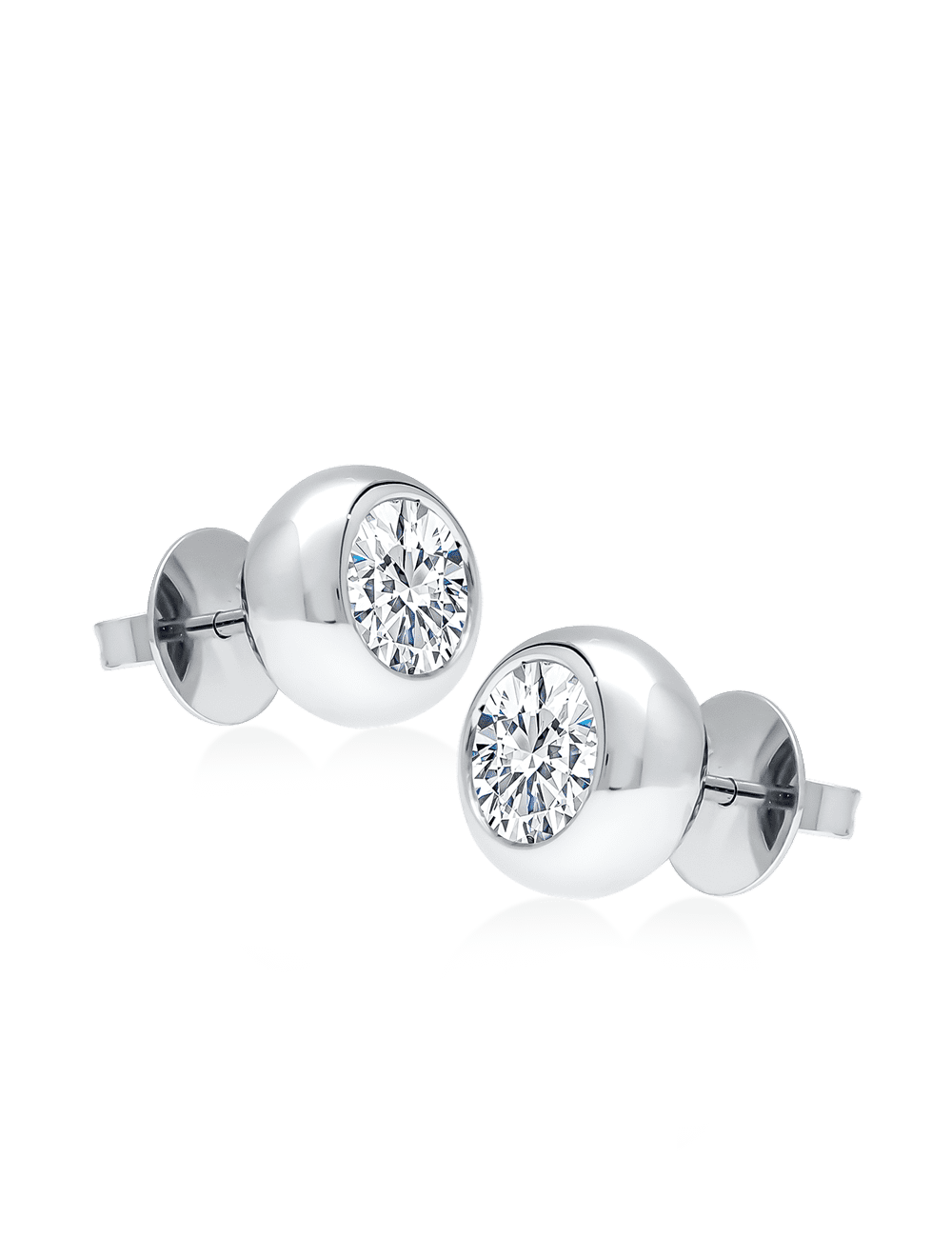 Ohrstecker 925/- Silber rhodiniert, Zirkonia weiß