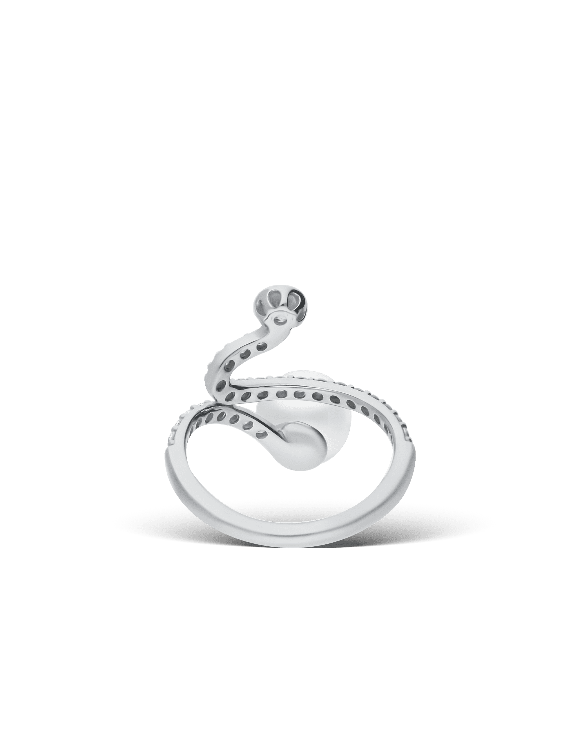 Ring, 925/- Silber rhodiniert mit Perle 9mm