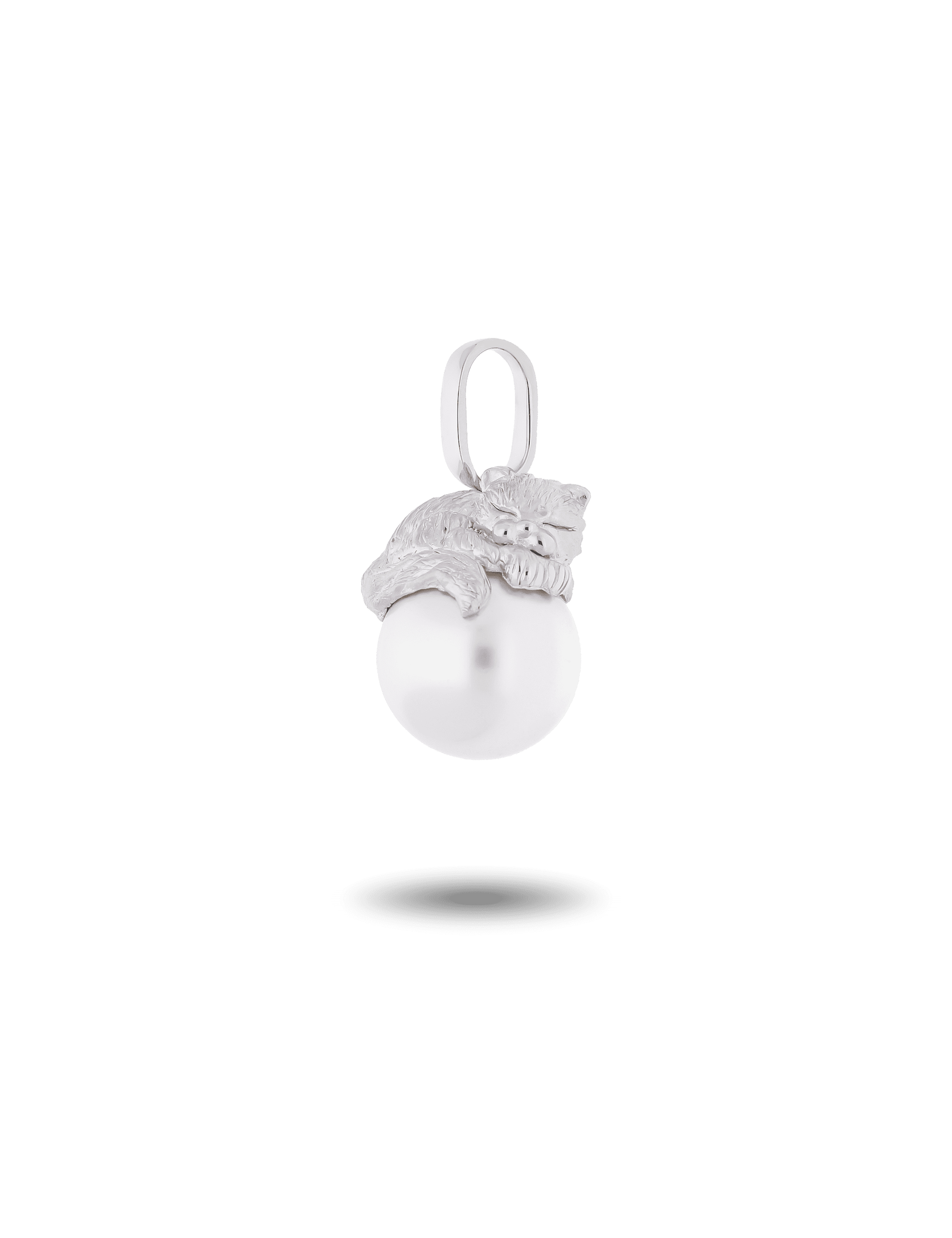 Anhaenger Katze 925 Silber mit Perle