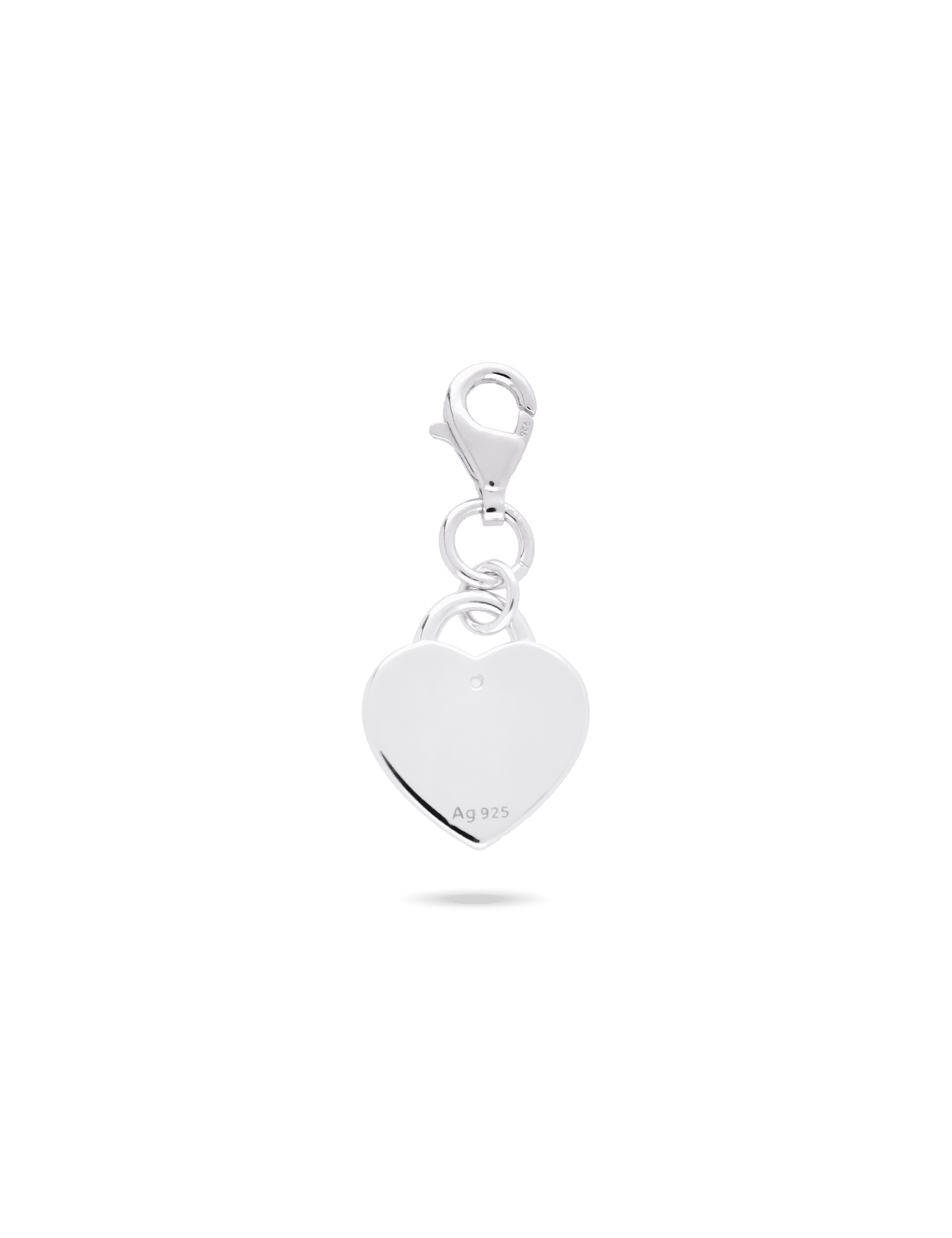 Charm Anhänger Herz, 925/- Silber rhodiniert mit Zirkonia